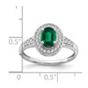 Lex & Lu 14k White Gold Created Emerald and Diamond Ring LAL4126 - 3 - Lex & Lu