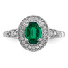 Lex & Lu 14k White Gold Created Emerald and Diamond Ring LAL4126 - 5 - Lex & Lu