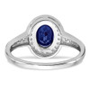 Lex & Lu 14k White Gold Created Sapphire and Diamond Ring LAL4128 - 6 - Lex & Lu