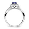 Lex & Lu 14k White Gold Created Sapphire and Diamond Ring LAL4131 - 2 - Lex & Lu