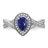 Lex & Lu 14k White Gold Created Sapphire and Diamond Ring LAL4131 - 5 - Lex & Lu