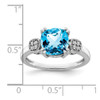 Lex & Lu 14k White Gold Blue Topaz and Diamond Ring LAL4133 - 3 - Lex & Lu