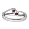 Lex & Lu 14k White Gold Garnet and Diamond Ring LAL4139 - 6 - Lex & Lu