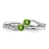 Lex & Lu 14k White Gold Peridot and Diamond Ring LAL4140 - 5 - Lex & Lu