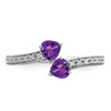 Lex & Lu 14k White Gold Amethyst and Diamond Ring LAL4141 - 5 - Lex & Lu