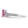 Lex & Lu 14k White Gold Created Pink Sapphire and Diamond Ring LAL4142 - 4 - Lex & Lu
