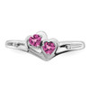 Lex & Lu 14k White Gold Created Pink Sapphire and Diamond Ring LAL4146 - 5 - Lex & Lu