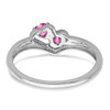 Lex & Lu 14k White Gold Created Pink Sapphire and Diamond Ring LAL4146 - 6 - Lex & Lu