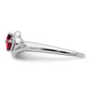 Lex & Lu 10k White Gold Created Ruby and Diamond Ring Size 7 LAL4147 - 3 - Lex & Lu