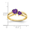 Lex & Lu 10k Yellow Gold Amethyst and Diamond Ring LAL4150 - 2 - Lex & Lu