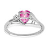 Lex & Lu 14k White Gold Created Pink Sapphire and Diamond Ring LAL4155 - 6 - Lex & Lu