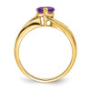 Lex & Lu 10k Yellow Gold Amethyst and Diamond Ring LAL4158 - 2 - Lex & Lu