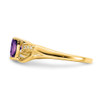 Lex & Lu 10k Yellow Gold Amethyst and Diamond Ring LAL4158 - 5 - Lex & Lu