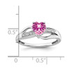 Lex & Lu 14k White Gold Created Pink Sapphire and Diamond Ring LAL4161 - 3 - Lex & Lu