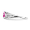 Lex & Lu 14k White Gold Created Pink Sapphire and Diamond Ring LAL4161 - 4 - Lex & Lu