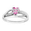 Lex & Lu 14k White Gold Created Pink Sapphire and Diamond Ring LAL4161 - 6 - Lex & Lu
