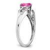 Lex & Lu 14k White Gold Created Pink Sapphire and Diamond Ring LAL4161 - 7 - Lex & Lu