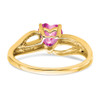 Lex & Lu 14k Yellow Gold Created Pink Sapphire and Diamond Ring LAL4162 - 6 - Lex & Lu