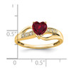 Lex & Lu 14k Yellow Gold Created Ruby and Diamond Ring LAL4164 - 3 - Lex & Lu