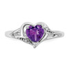 Lex & Lu 14k White Gold Amethyst and Diamond Ring LAL4165 - 5 - Lex & Lu