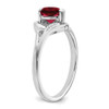 Lex & Lu 14k White Gold Created Ruby and Diamond Ring LAL4168 - 7 - Lex & Lu