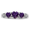 Lex & Lu 14k White Gold Amethyst and Diamond Ring LAL4173 - 5 - Lex & Lu