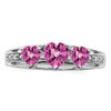 Lex & Lu 14k White Gold Cr. Pink Sapphire and Diamond Ring - 5 - Lex & Lu