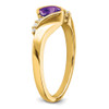 Lex & Lu 14k Yellow Gold Amethyst and Diamond Ring LAL4179 - 7 - Lex & Lu