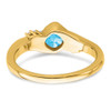 Lex & Lu 10k Yellow Gold Blue Topaz and Diamond Ring LAL4181 - 7 - Lex & Lu