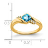 Lex & Lu 14k Yellow Gold Blue Topaz and Diamond Ring LAL4183 - 3 - Lex & Lu