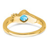 Lex & Lu 14k Yellow Gold Blue Topaz and Diamond Ring LAL4183 - 6 - Lex & Lu