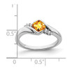 Lex & Lu 10k White Gold Citrine and Diamond Ring LAL4184 - 2 - Lex & Lu