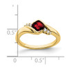 Lex & Lu 10k Yellow Gold Garnet and Diamond Ring LAL4191 - 3 - Lex & Lu