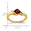 Lex & Lu 14k Yellow Gold Garnet and Diamond Ring LAL4193 - 3 - Lex & Lu