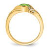 Lex & Lu 14k Yellow Gold Peridot and Diamond Ring LAL4197 - 2 - Lex & Lu