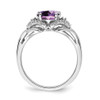 Lex & Lu 14k White Gold Amethyst and Diamond Ring LAL4198 - 2 - Lex & Lu