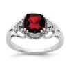 Lex & Lu 14k White Gold Garnet and Diamond Ring LAL4201 - Lex & Lu