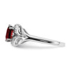 Lex & Lu 14k White Gold Garnet and Diamond Ring LAL4201 - 4 - Lex & Lu