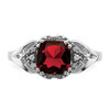 Lex & Lu 14k White Gold Garnet and Diamond Ring LAL4201 - 5 - Lex & Lu