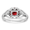 Lex & Lu 14k White Gold Garnet and Diamond Ring LAL4201 - 6 - Lex & Lu