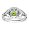 Lex & Lu 14k White Gold Peridot and Diamond Ring LAL4202 - 6 - Lex & Lu