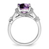 Lex & Lu 14k White Gold Amethyst and Diamond Ring LAL4203 - 2 - Lex & Lu