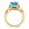 Lex & Lu 14k Yellow Gold Blue Topaz and Diamond Ring LAL4206 - 2 - Lex & Lu