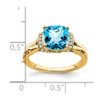 Lex & Lu 14k Yellow Gold Blue Topaz and Diamond Ring LAL4206 - 3 - Lex & Lu