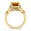 Lex & Lu 14k Yellow Gold Citrine and Diamond Ring LAL4208 - 2 - Lex & Lu