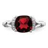 Lex & Lu 14k White Gold Garnet and Diamond Ring LAL4209 - 5 - Lex & Lu