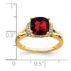 Lex & Lu 14k Yellow Gold Garnet and Diamond Ring LAL4210 - 3 - Lex & Lu