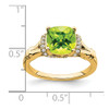 Lex & Lu 14k Yellow Gold Peridot and Diamond Ring LAL4212 - 3 - Lex & Lu