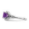 Lex & Lu 14k White Gold Amethyst and Diamond Ring LAL4214 - 4 - Lex & Lu