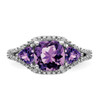 Lex & Lu 14k White Gold Amethyst and Diamond Ring LAL4214 - 5 - Lex & Lu